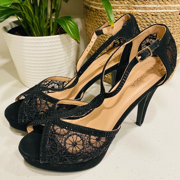TOP Moda Shoes - Top Moda HY-5 T-Strap Peep Toe Stiletto Heel Pumps Women’s 10